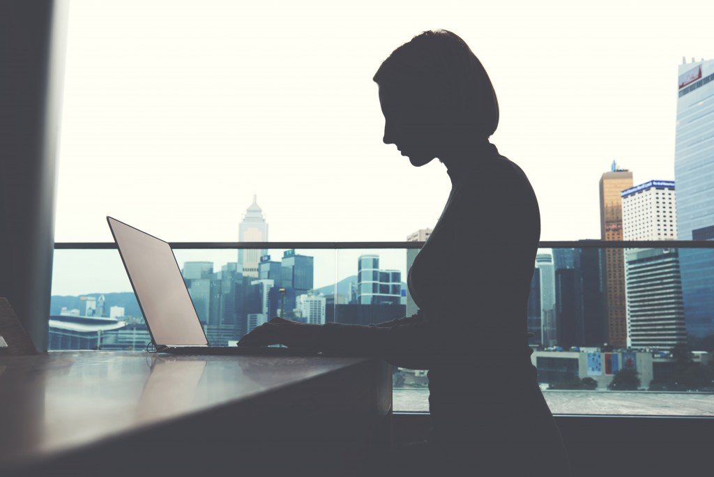 Woman working at a coworking space