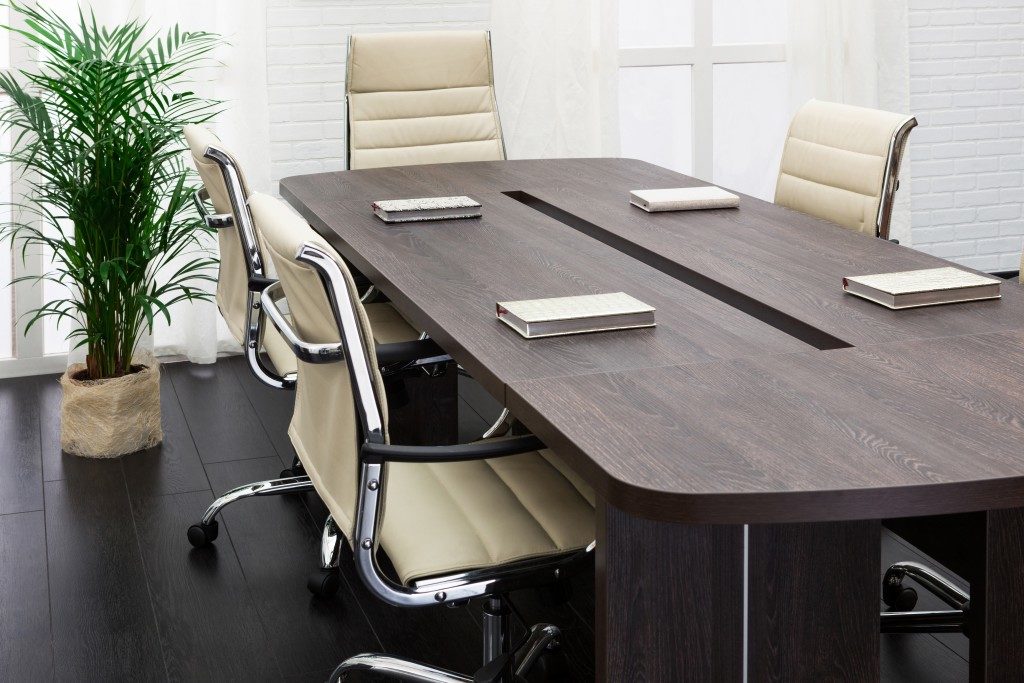 Table and chairs in a conference room