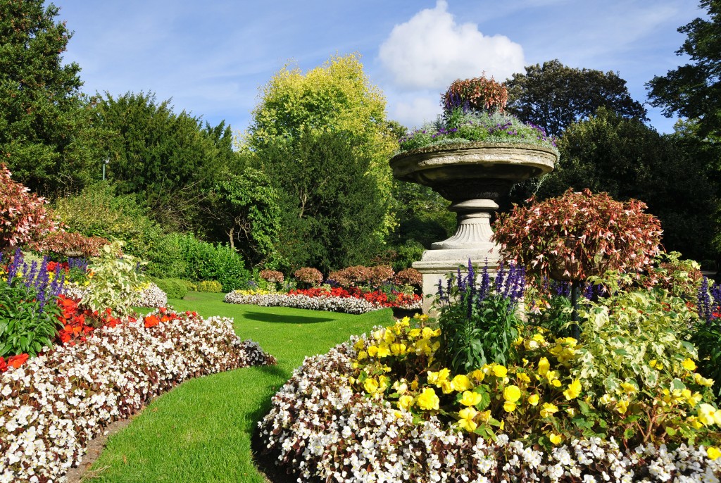 landscaping with flowerbeds