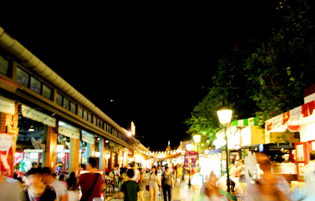 rows of food stalls