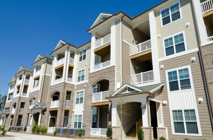 new apartment building in suburbs